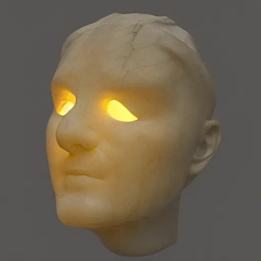 Image similar to light mask, marble, detailed, 8k, glowing