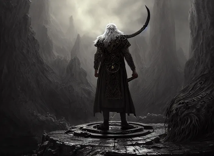 Image similar to odin, the allfather, illustration, high quality, details, intricate, atmosphere, highly detailed, matte painting, cinematic, digital painting, deviantart, realistic, photorealistic, concept art