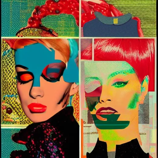 Image similar to a beautiful aesthetic!!! pop art collage! rolling coherent! arcadia landscape, made in a magazine clipping collage style, cutout, clippings of a fashion magazine, made by a depressed art student