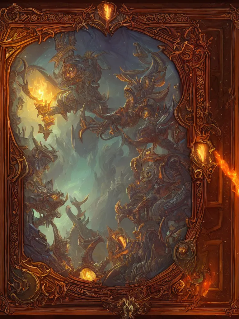 Image similar to book decorative border frame, d & d, fantasy, intricate, elegant, highly detailed, digital painting, artstation, illustration, hearthstone