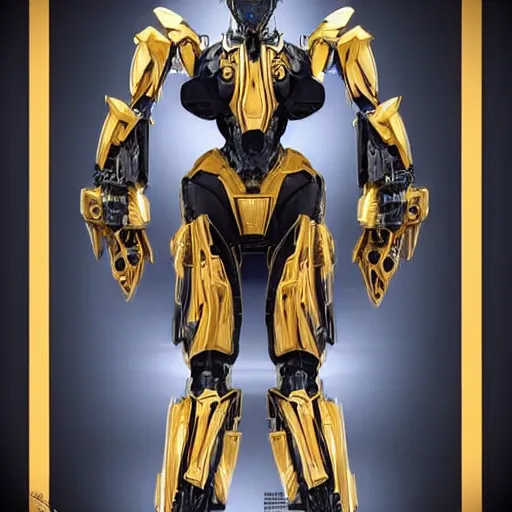 Image similar to symmetry!! a female transformer with golden paint, glowing eyes!! very symmetrical face, highly detailed, by vitaly bulgarov, by steven zavala, by matt tkocz, by shane baxley, transformers cinematic universe, pinterest, deviantart artstation _ h 7 5 0