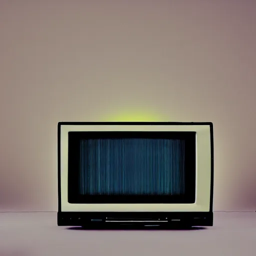 Image similar to a professional studio photograph ((of a 90s television and VHS combo playing a video)) (((((((((((((of clouds))))))))))))), key light, 50mm, shallow depth of field, no artefacts