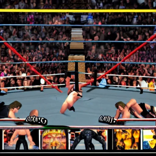 Image similar to WWE wrestling, PS2 game screenshot