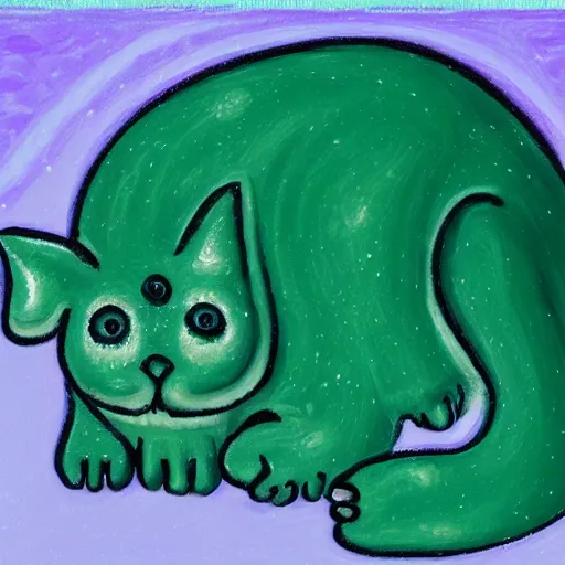 Image similar to a gelatinous cat, high detail