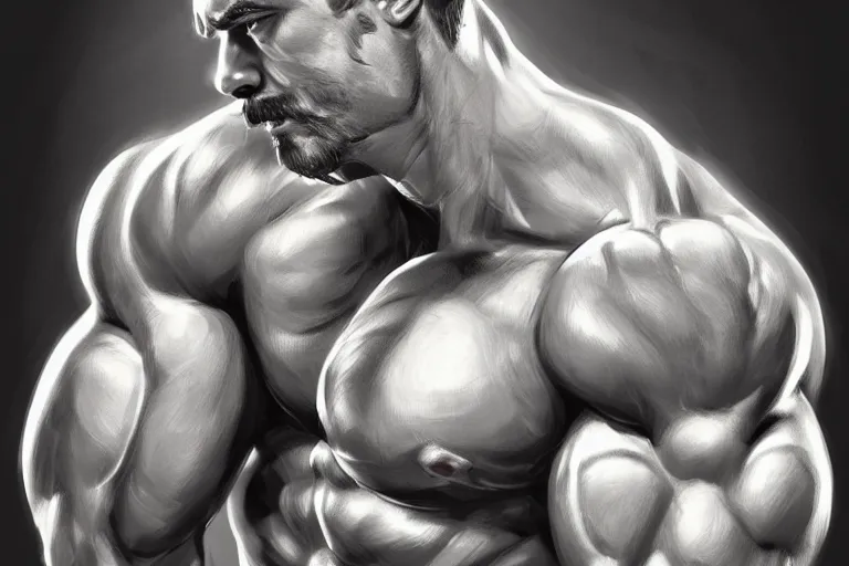 Image similar to gigachad luigi bodybuilder crouching by ilya kuvshinov, ernest khalimov body, super mario bros symmetrical face concept art, hyper realistic, intricate, elegent, highly detailed, digital painting, concept art, smooth, sharp, focus, illustration, art by artgerm and greg rutkowski and alphonse mucha, artstation