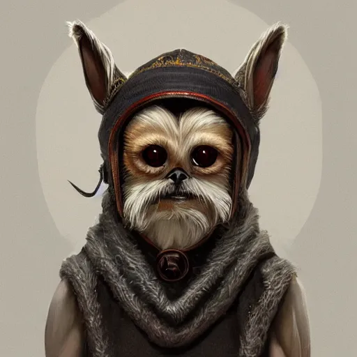 Image similar to a portrait of gizmo as a wizard, upper half portrait, urban motifs, intricate, elegant, highly detailed, digital painting, trending on artstation, concept art, smooth sharp focus, illustration, art by artgerm and greg rutkowski