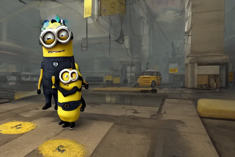 Prompt: minion in half life 2