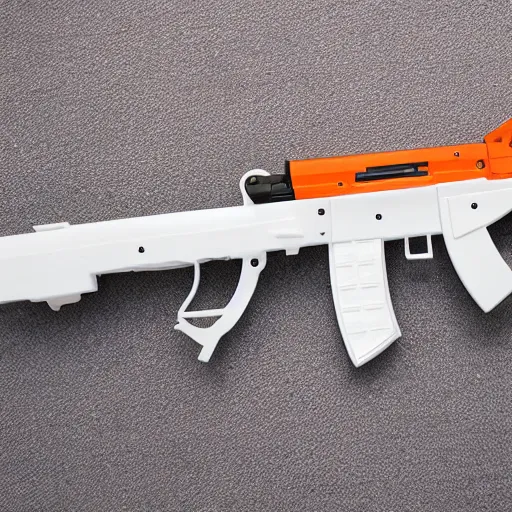 Prompt: AK-47 Nerf gun, product photo, white background