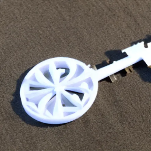 Image similar to a 3d printed key, perfect replica, fresh from the printer