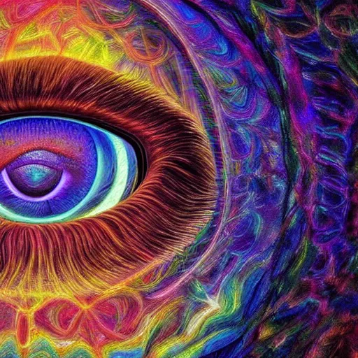 Image similar to god in the eyes of someone on dmt