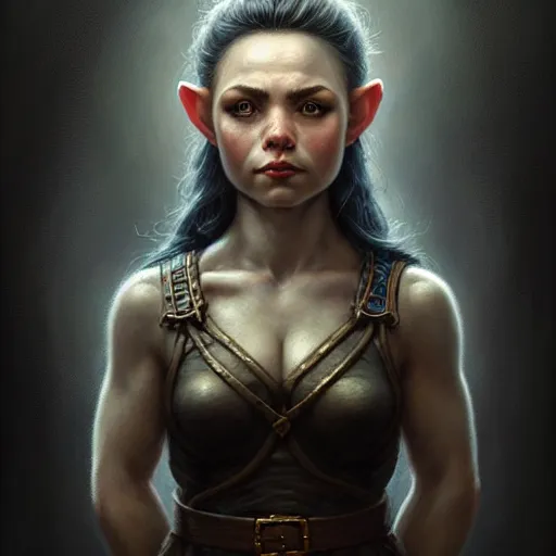 Prompt: portrait of a beautiful cute strong brave realistic! female gnome engineer, textured undercut black hair, d & d, micro detail, intricate, elegant, highly detailed, centered, rule of thirds, artstation, sharp focus, illustration, artgerm, tomasz alen kopera, donato giancola, wlop