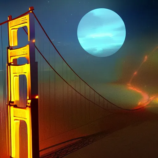 Image similar to glowing golden gate to the undertown, fantasy, ultra detailed