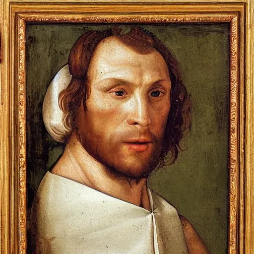 Image similar to A 14th century italian renaissance oil painting of Jerma985, portrait of Jerma985, grainy, realistic, very realistic, hyperrealistic, highly detailed, very detailed, extremely detailed, very neat, very epic, very cool, detailed, trending on artstation