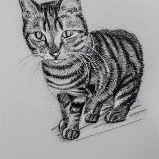 Image similar to cat wearing a christmas jumper pencil sketch highly detailed, smooth, sharp focus