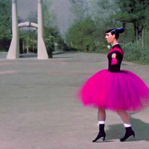 Image similar to spock in a tutu exiting the tardis