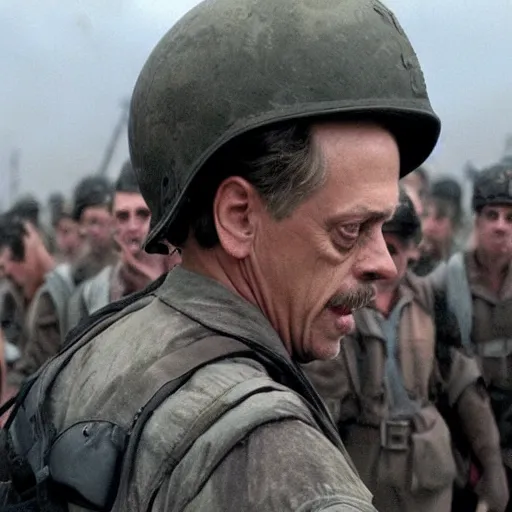 Image similar to Steve Buscemi starring in saving private Ryan