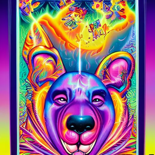 Prompt: Lisa Frank and Greg Hildebrandt collaboration