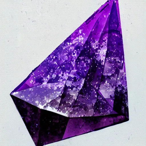 Prompt: Enormous floating dark-purple crystal shard 🎨🖌️