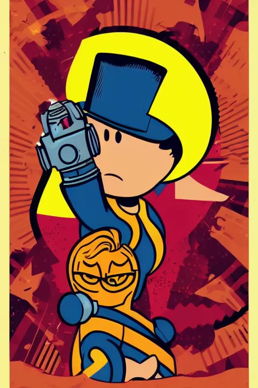 Image similar to fallout 7 6 retro futurist illustration art by butcher billy, sticker, colorful, illustration, highly detailed, simple, smooth and clean vector curves, no jagged lines, vector art, smooth andy warhol style