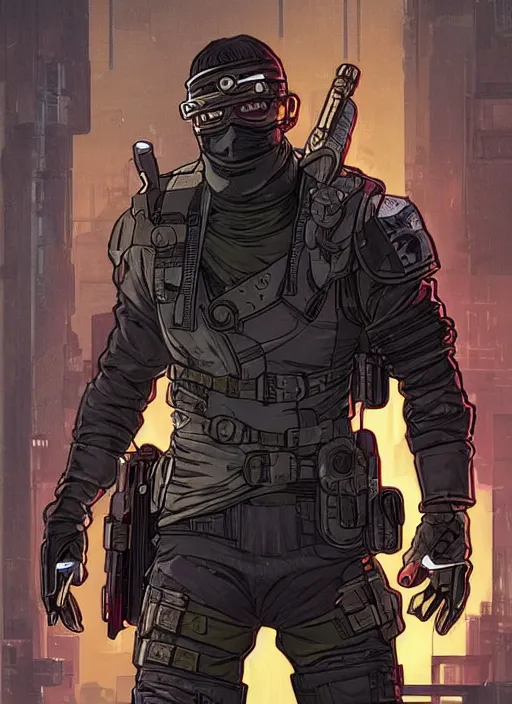 cyberpunk ninja dude. portrait by ashley wood and | Stable Diffusion ...