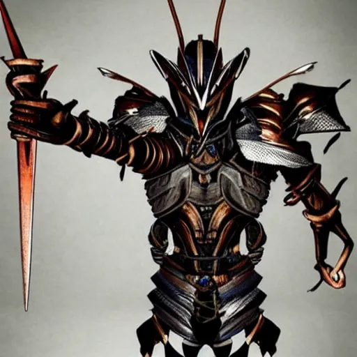 Prompt: A humanoid mosquito wolf, reminiscent of a winged medieval knight armor. Castlevania style.