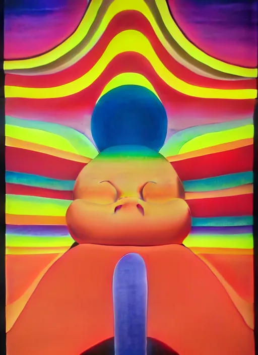 Prompt: balance by shusei nagaoka, kaws, david rudnick, airbrush on canvas, pastell colours, cell shaded, 8 k