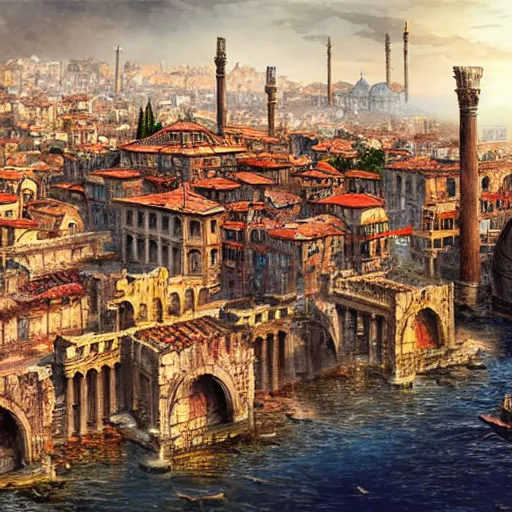 Image similar to The Roman city of Constantinople, by Marc Simonetti