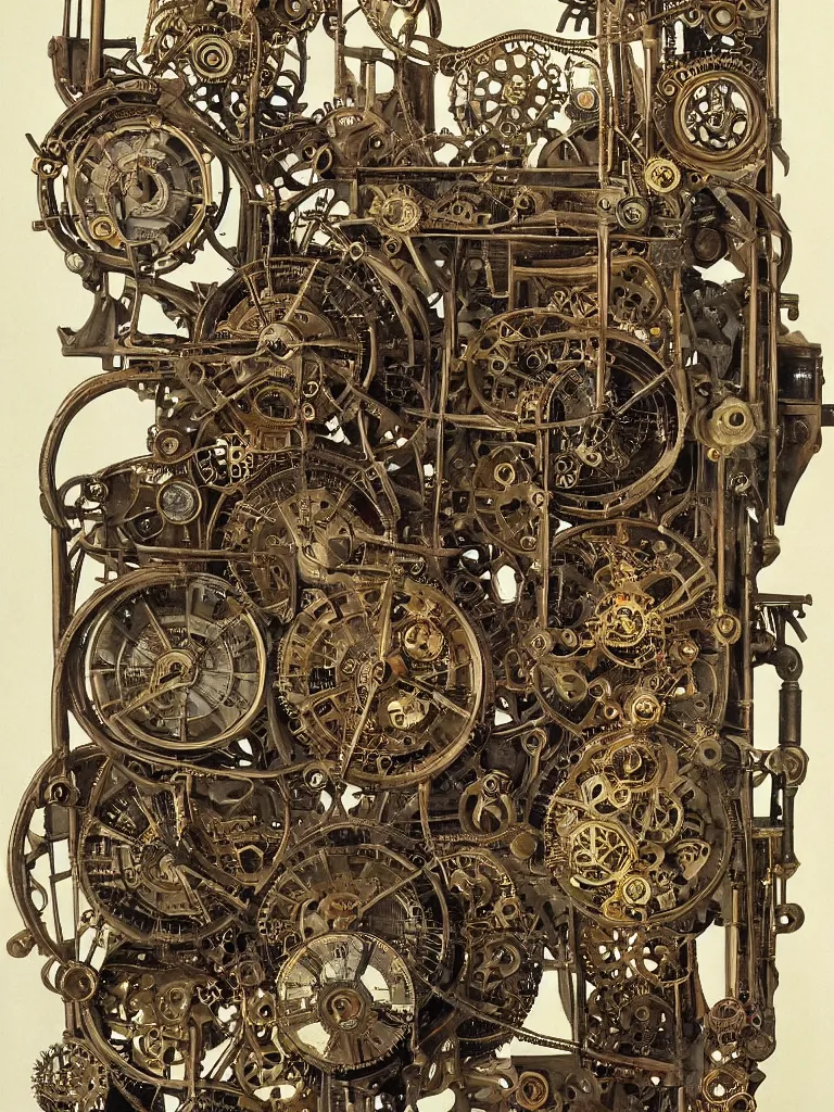 Image similar to a complex steampunk device, victorian art nouveau mechanics,