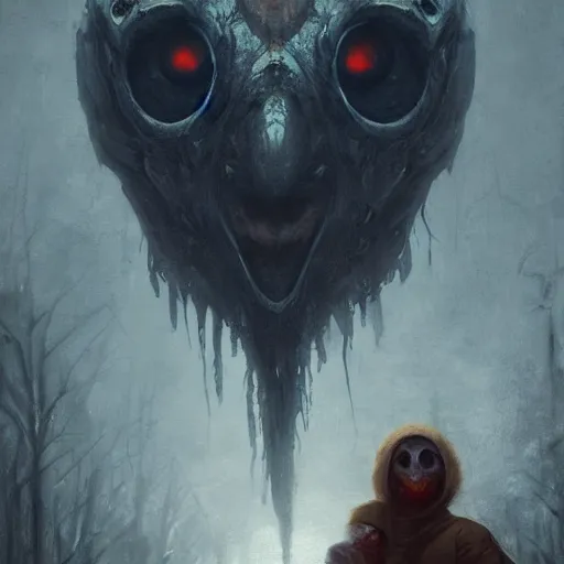 Image similar to a hyper realistic portrait painting of the mothman, glowing eyes, creepy, backlight, horror vibe, real, realistic lighting in the style of greg rutkowski, trending on artstation, retro fantasy