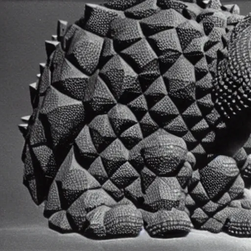 Prompt: polygonal mesh Godzilla, filmstill by Ishirō Honda (1954)