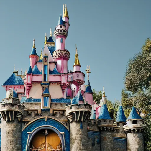 Prompt: overgrown disneyland castle that has been unkept for thousands of years, trending on unsplash, 4 k photorealism, 4 k quality, intricately defined, complexly detailed