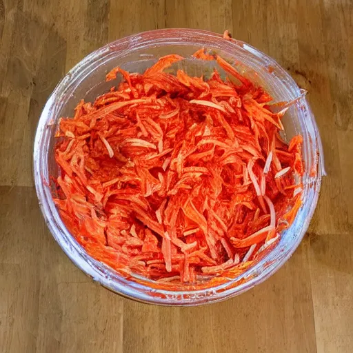 Prompt: shredded tomatoes