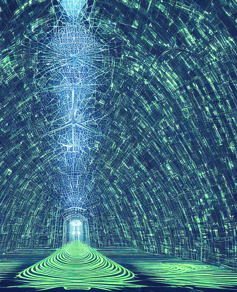 Image similar to techno - spiritual utopian cathedral, perfect future, award winning digital art