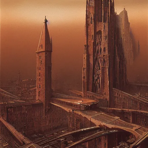 Prompt: wroclaw in the future made by zdzislaw beksinski