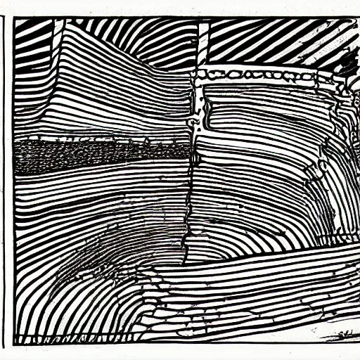 Image similar to the meager headache 1 9 6 8, pen and ink, scribbly lines, loopy lines, highly detailed, illustration for national book review, black and white, rapidograph