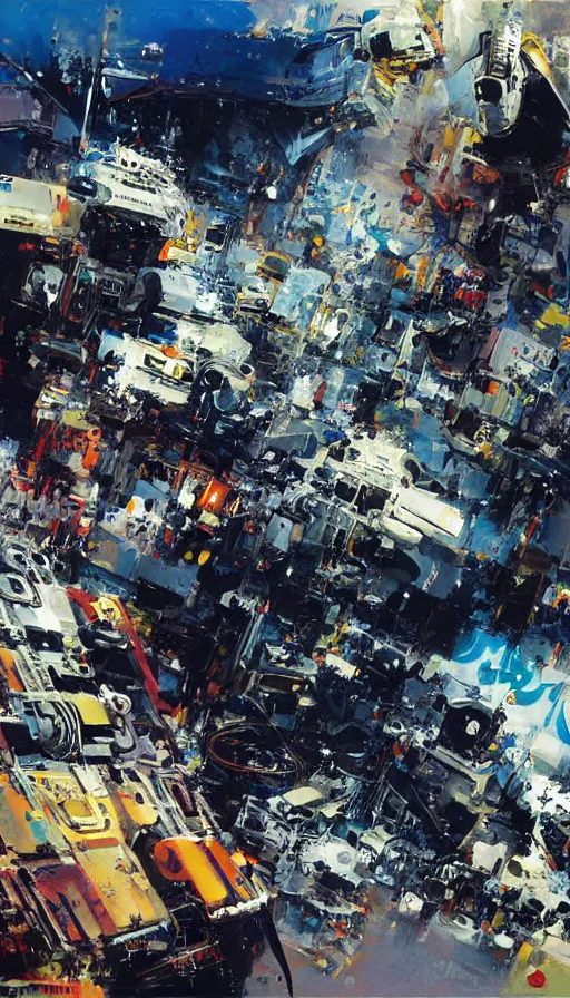 Image similar to techno artwork, by john berkey