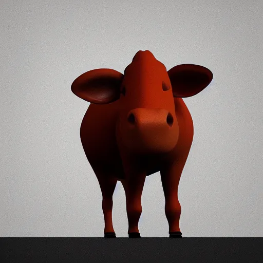 Prompt: a 3 d render of a stylized cow, in the style of egor ilyin on artstation, white background, 4 k,