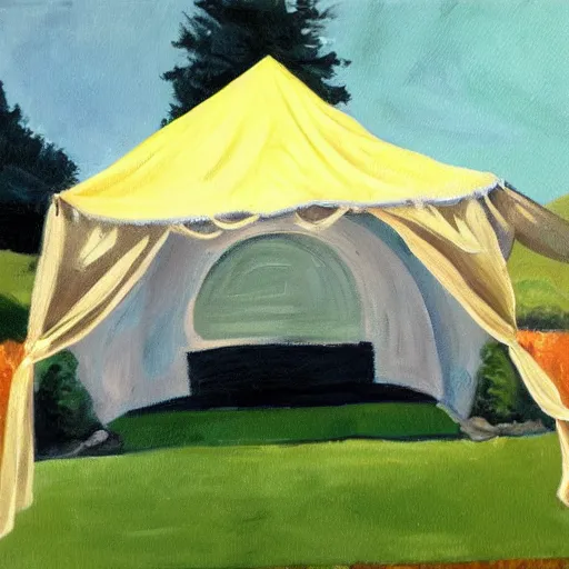 Prompt: painting a tent