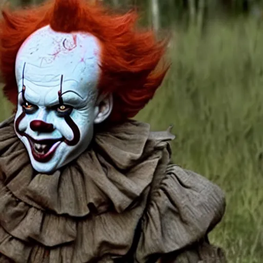 Prompt: Pennywise in the walking dead 4K quality photo realistic