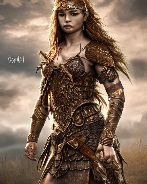 Image similar to warrior princess, fantasy, highly detailed, 4 k, hdr, smooth, sharp focus, high resolution, award - winning photo, photorealistic