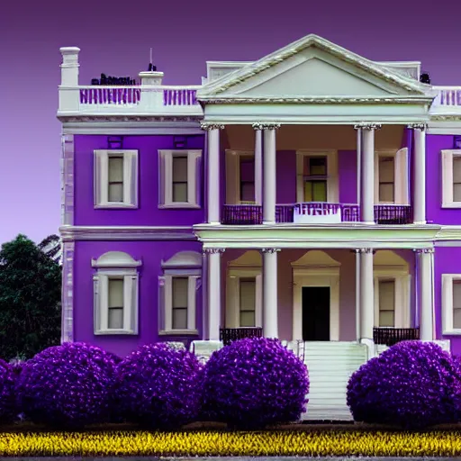 Prompt: a minimalist purple dark yellow and white house ,photographic filter realistic artstation concept art hyperdetailed 8k ultradetail photograph cinematic concept art