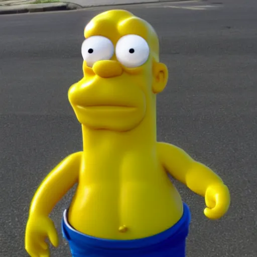 Image similar to i saw this guy the other day he looked exactly like Homer Simpson.