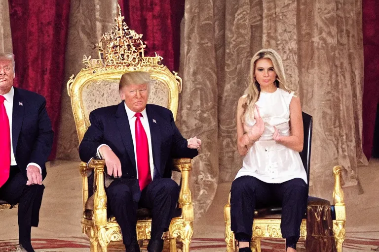 Image similar to trump on a throne