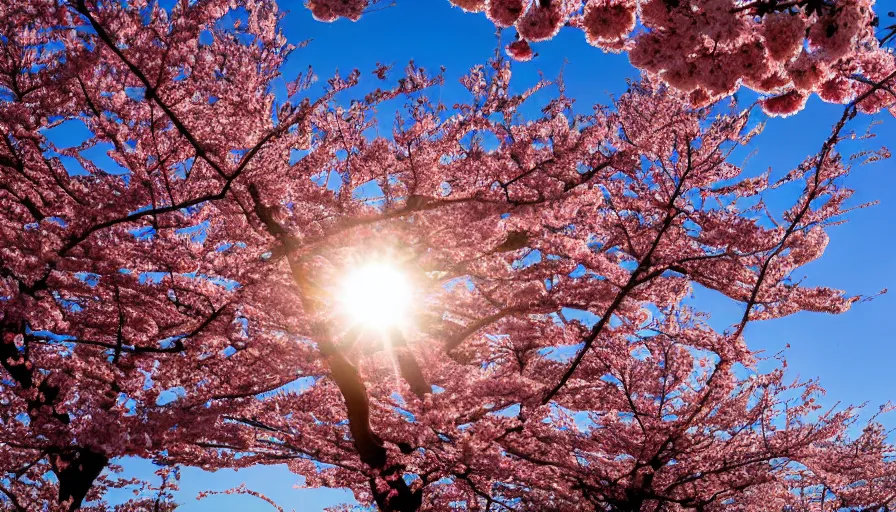 Image similar to cherry blossoms catching the sun