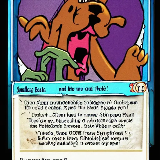 Prompt: scooby doo magic the gathering card, high quality scan