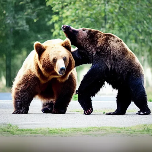 Image similar to “Mike Tyson fighting a bear, 4k photograph, award winning”