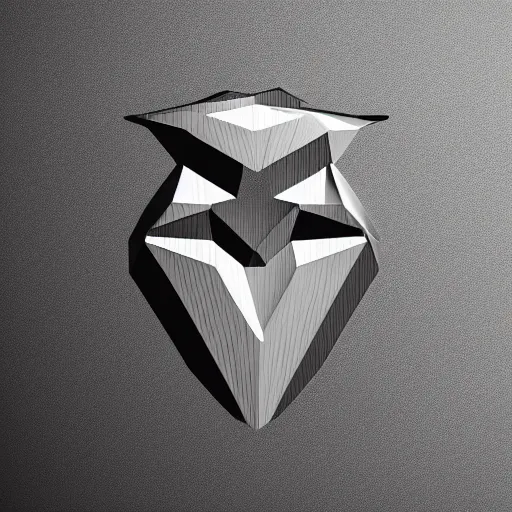 Prompt: 2 dimensional, vector, low poly, crystal eagle icon, black background, cgsociety, artstation, octane render