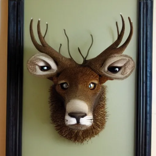 Prompt: very poorly made taxidermy