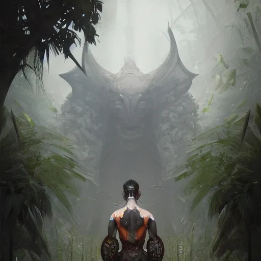 Prompt: symmetry, portrait, Predator, fantasy art, jungle, art by greg rutkowski, matte painting, trending on artstation