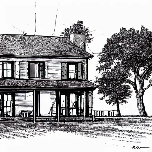 Image similar to patent drawing of house made of chainsaws